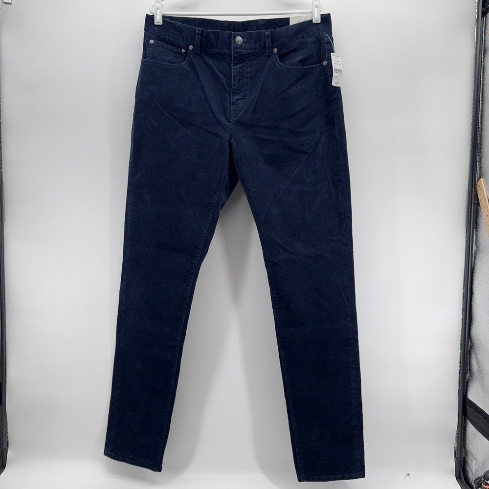 Brooks Brothers Slim Fit Corduroy Pants Mens 35x34 Navy Blue Stretch 5-Pocket